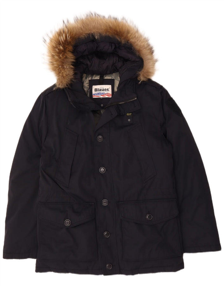 Мужская парка BLAUER с капюшоном UK 42 XL Темно-синий