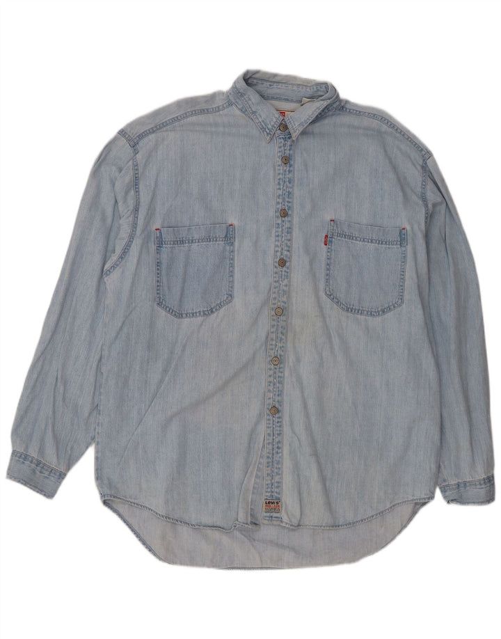 Мужская джинсовая рубашка Levi's XL, синяя, хлопок