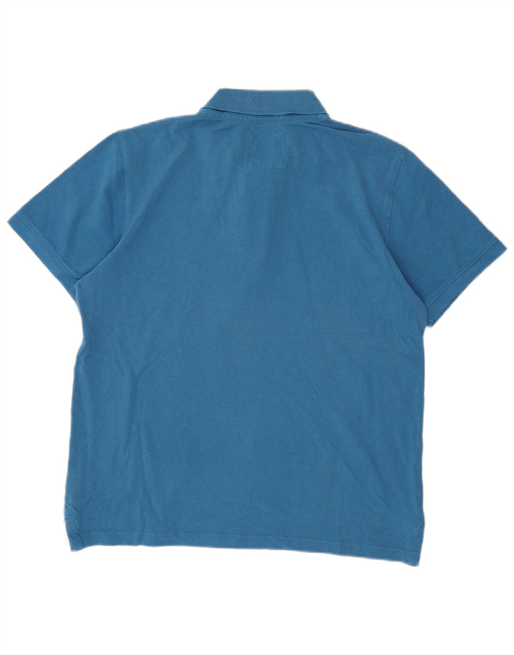 Crew Clothing Мужская рубашка-поло из хлопка среднего синего цвета