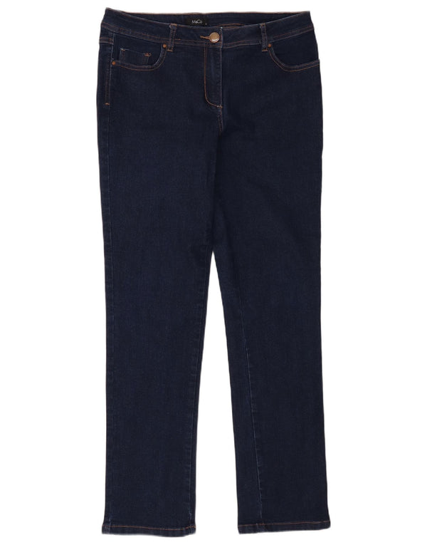 Женские зауженные джинсы M&Co UK 12, средние W32 L31, темно-синие, хлопок