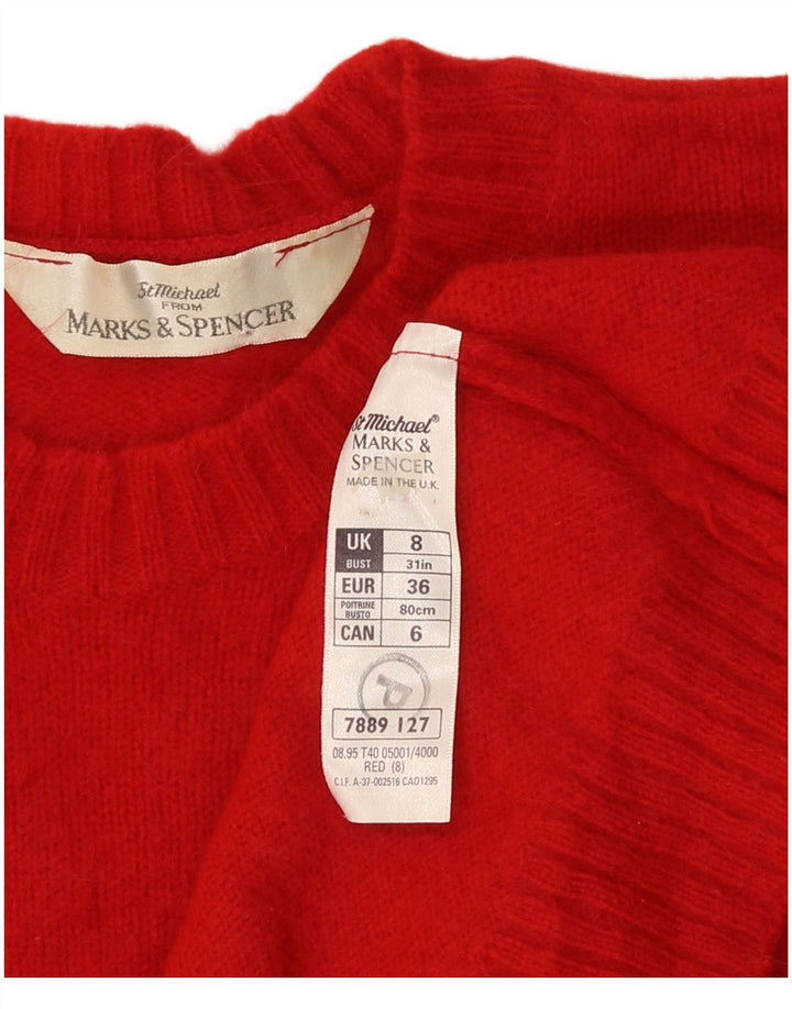 Женский укороченный джемпер с круглым вырезом Marks & Spencer, Великобритания, 8, маленький красный