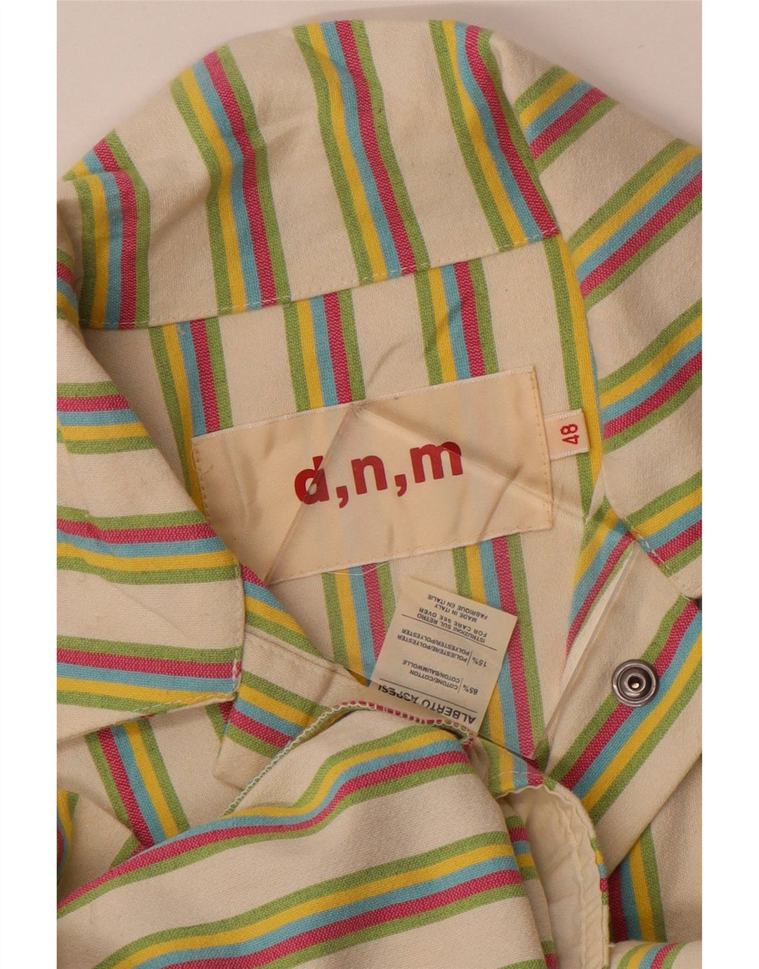 Винтажная женская блузка-рубашка IT 48 XL, хлопок в разноцветную полоску