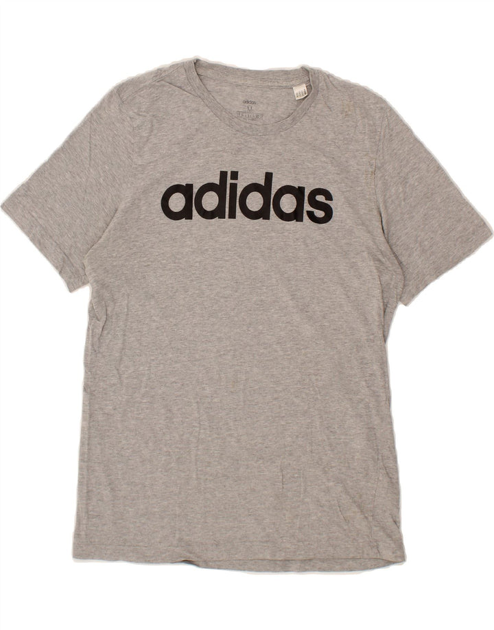ADIDAS Mens Graphic T-Shirt Top Medium Grey Cotton Vintage Adidas and Second-Hand Adidas from Messina Hembry 