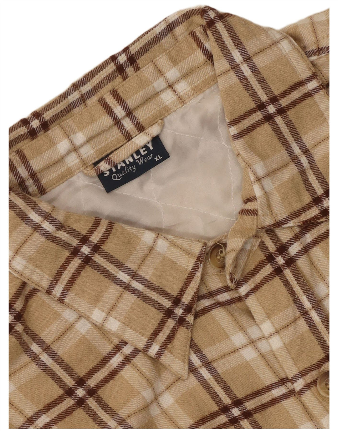 Мужская фланелевая рубашка Stanley Lumberjack XL в бежевую клетку