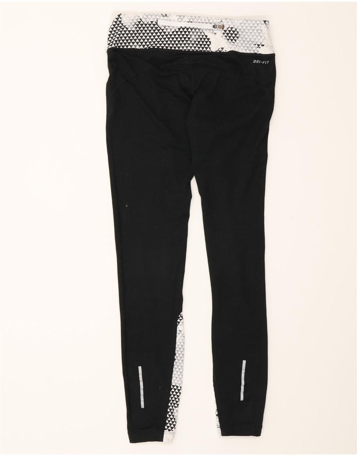 Женские беговые леггинсы Nike XS W25 L30, черные, полиэстер с цветными блоками