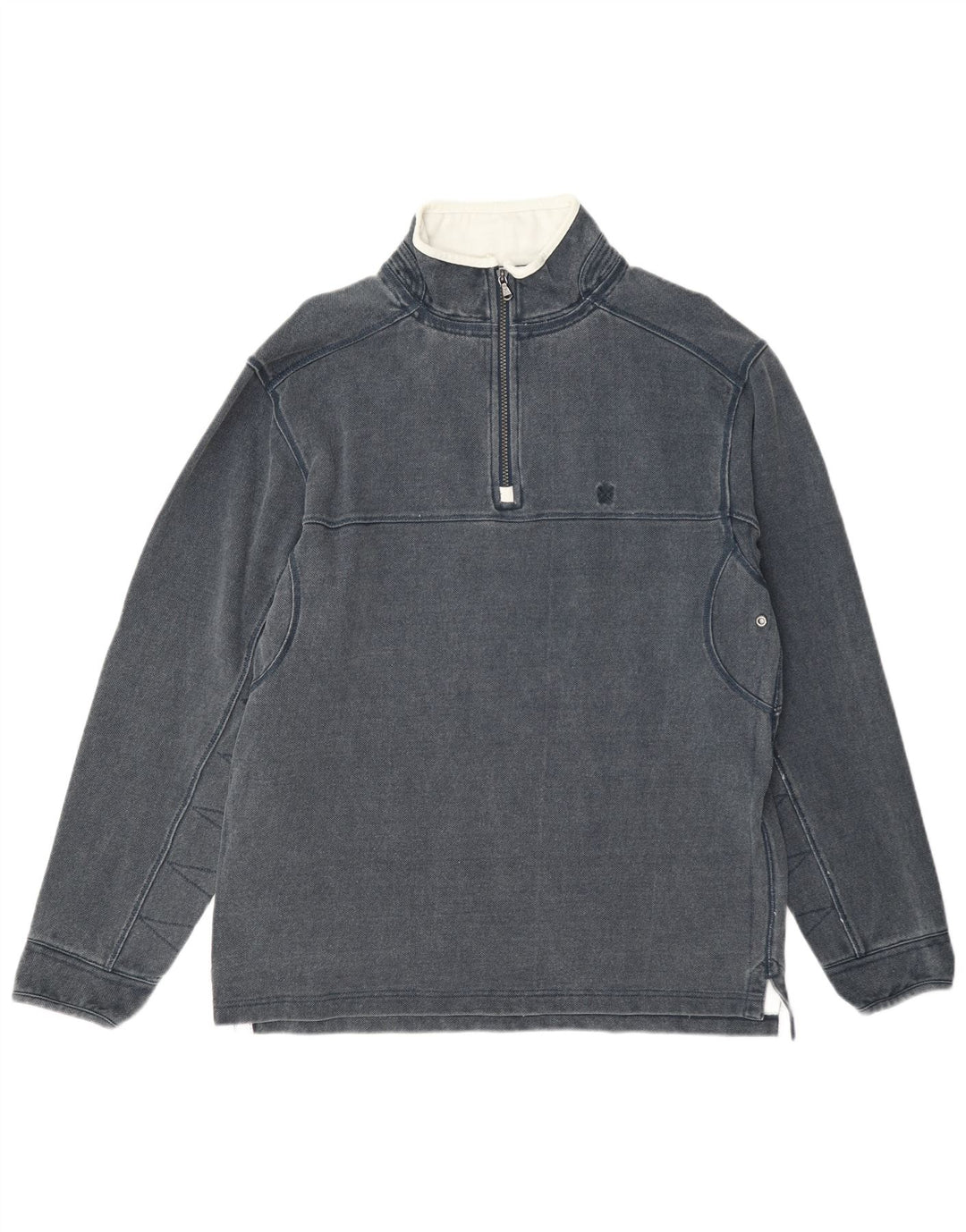 Crew Clothing Мужской свитшот с воротником на молнии, джемпер среднего серого цвета, хлопок
