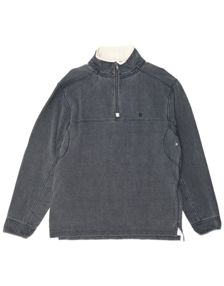 Crew Clothing Мужской свитшот с воротником на молнии, джемпер среднего серого цвета, хлопок