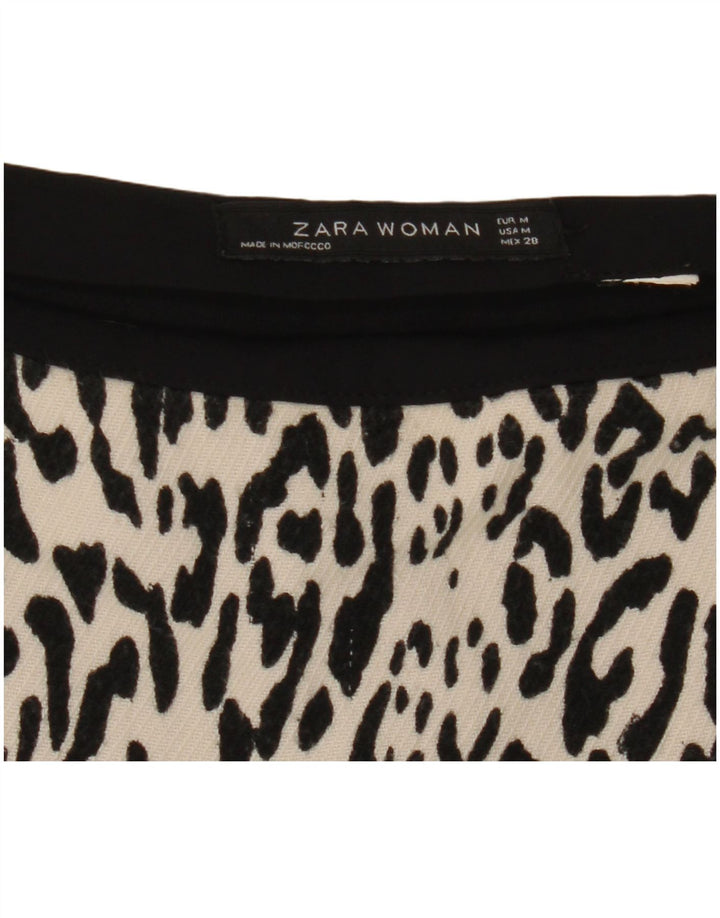 Женская мини-юбка Zara Medium W28 Off White с животным принтом