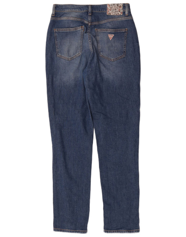 Guess Womens Mom Jean Tapered Jeans W28 L31 Blue Cotton