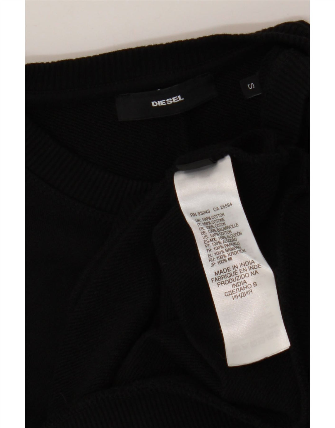 Женский свитер с рисунком DIESEL UK 10, маленький черный хлопковый джемпер