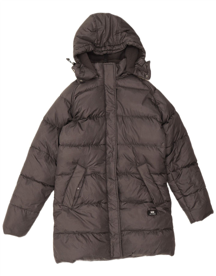 Helly Hansen Женское длинное стеганое пальто с капюшоном UK 10, маленький черный нейлон