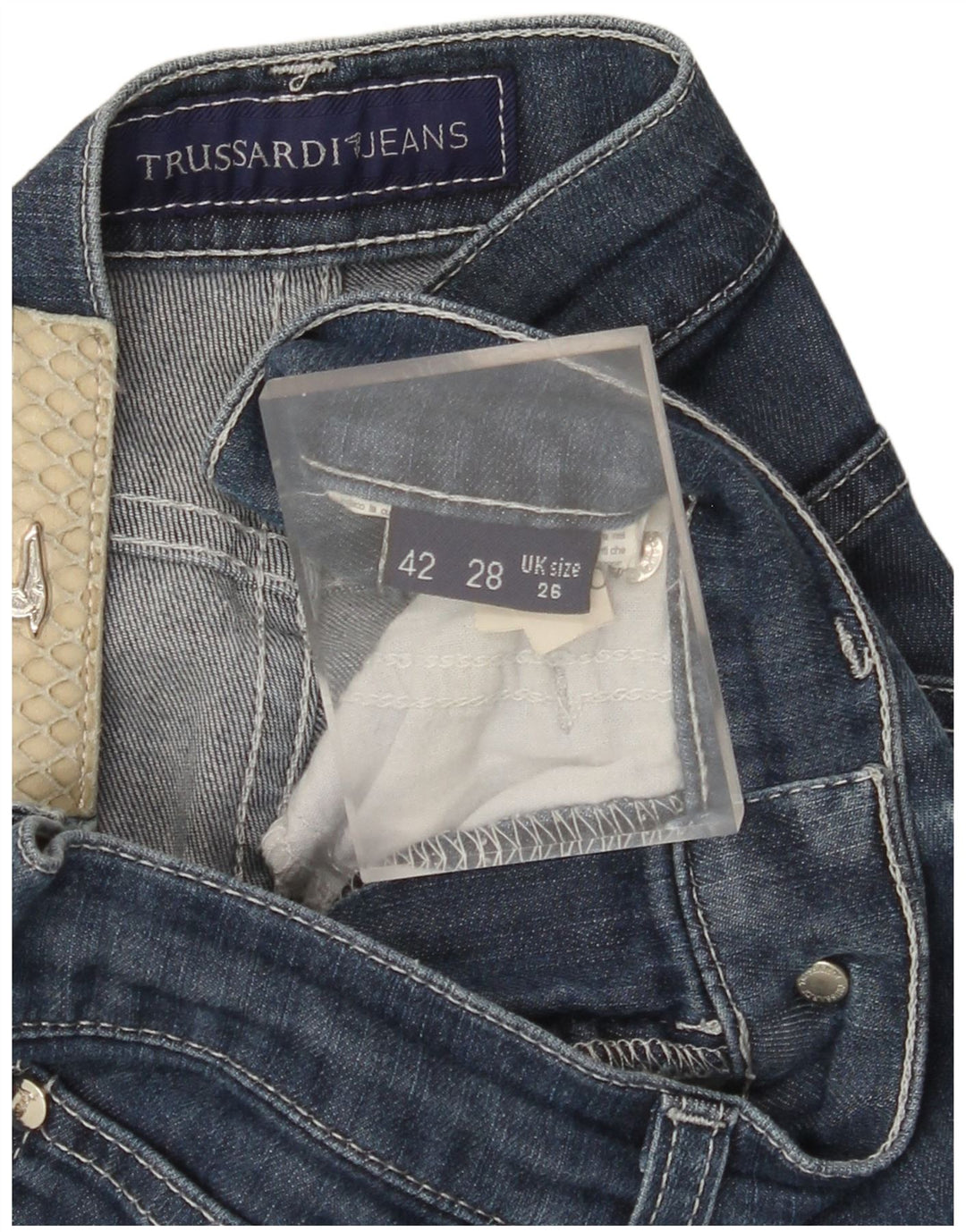 TRUSSARDI Женские прямые джинсы W26 L30 синие, хлопок