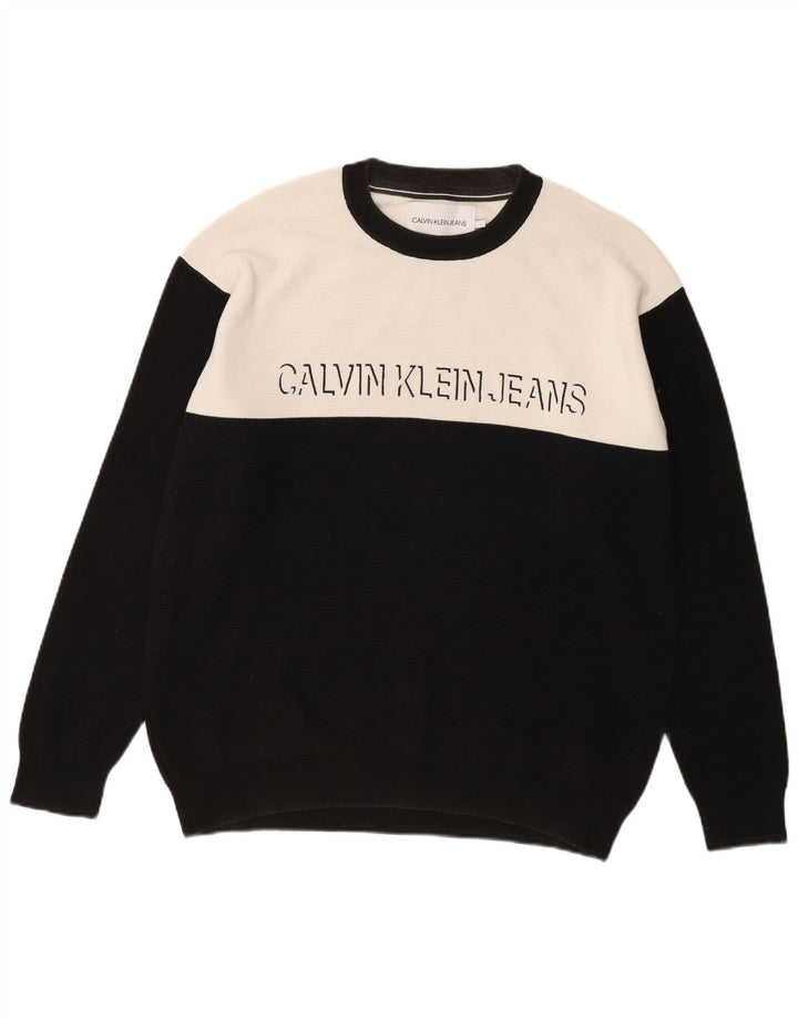 Мужской свитшот с рисунком Calvin Klein Jeans, большой черный цветной блок