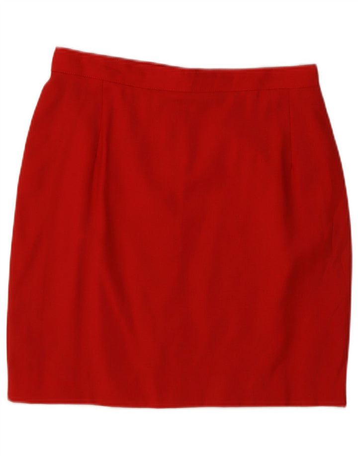 ВИНТАЖНЫЙ комплект женской юбки из 2 предметов на 2 пуговицах IT 44, средний W26, красная шерсть