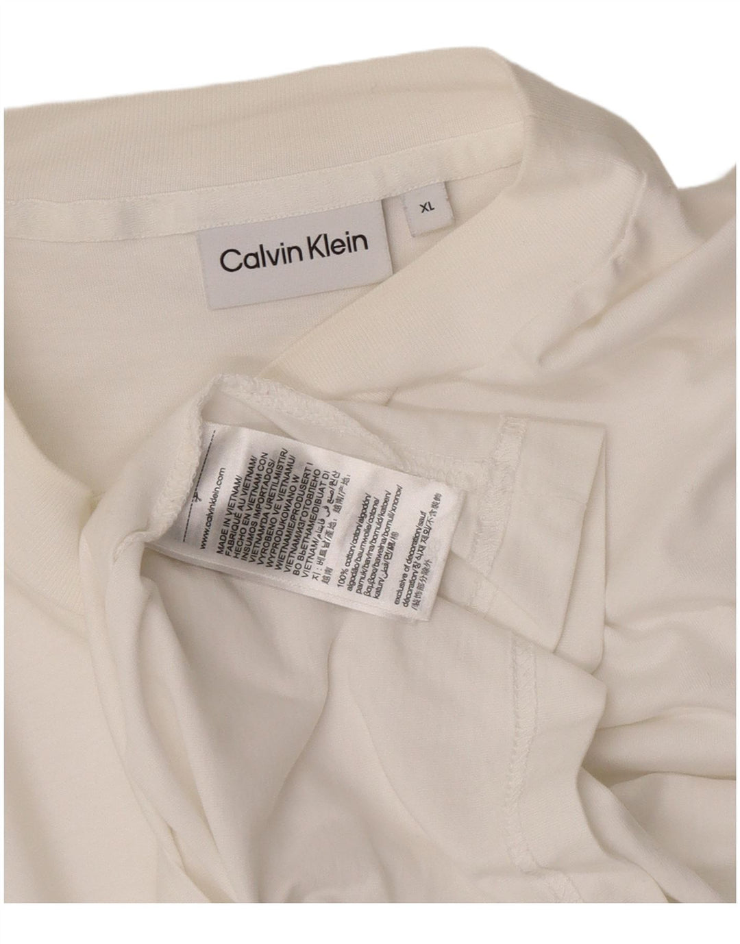 Мужской топ Calvin Klein с длинным рукавом XL, белый хлопок