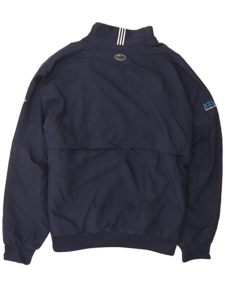 ADIDAS Mens Graphic Zip Neck Pullover Tracksuit Top XL Navy Blue Polyester Vintage Adidas and Second-Hand Adidas from Messina Hembry 
