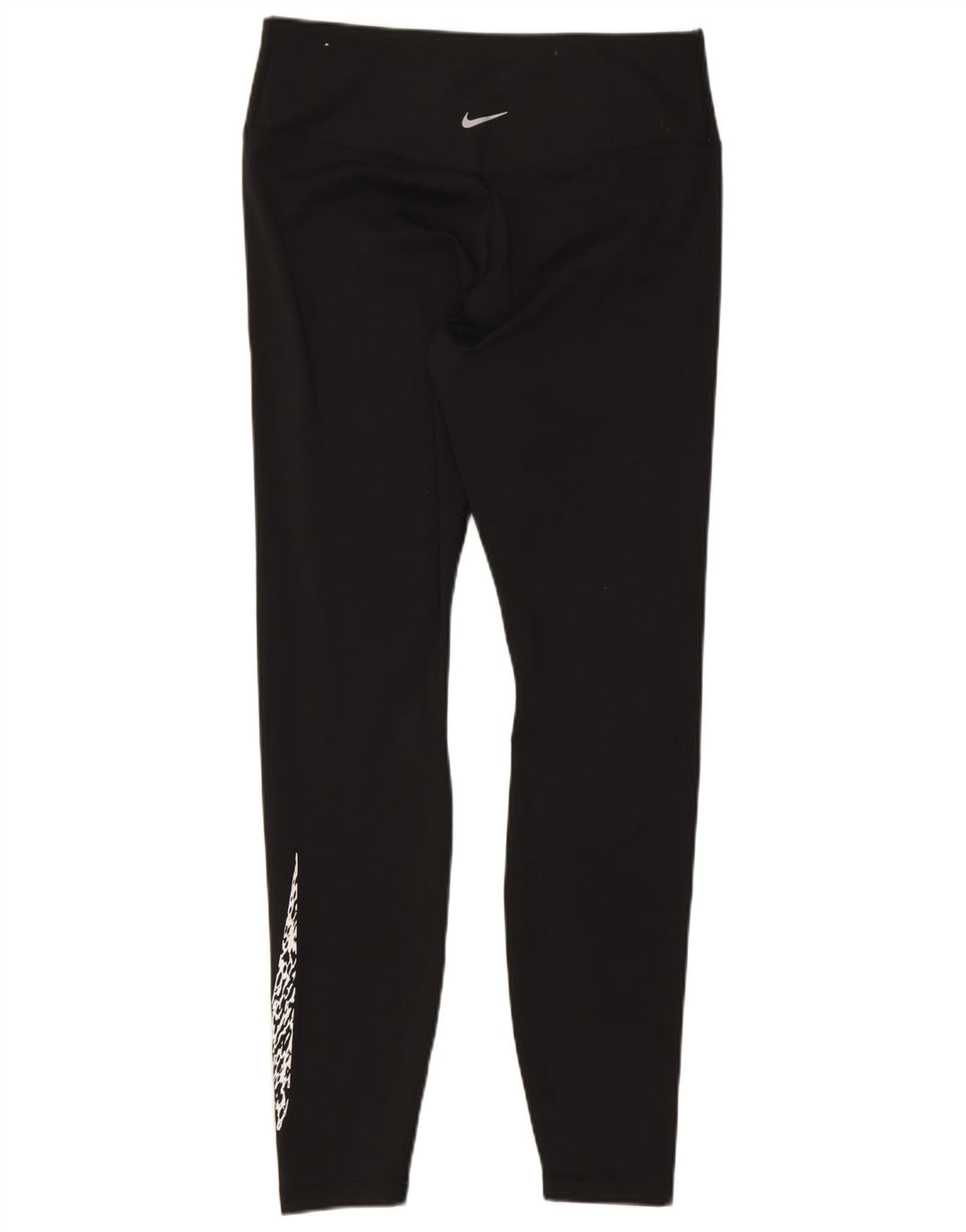 Женские леггинсы с рисунком Nike Dri Fit UK 12, средний черный, полиэстер