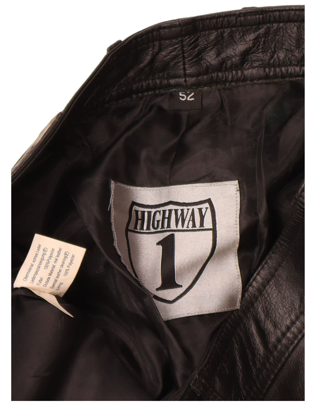 HIGHWAY 1 Мужские прямые кожаные брюки IT 52 XL W34 L28 Черные кожаные