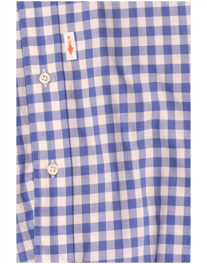 Мужская рубашка Polo Ralph Lauren Lowell среднего синего цвета в мелкую клетку из хлопка