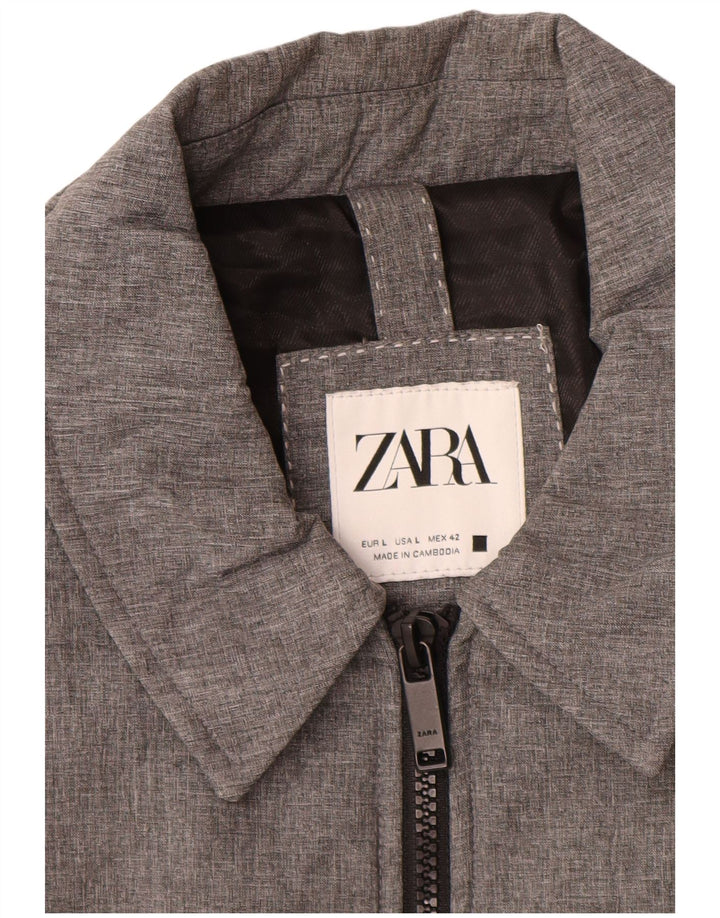 Мужская куртка Zara UK 40, большая серая, полиэстер