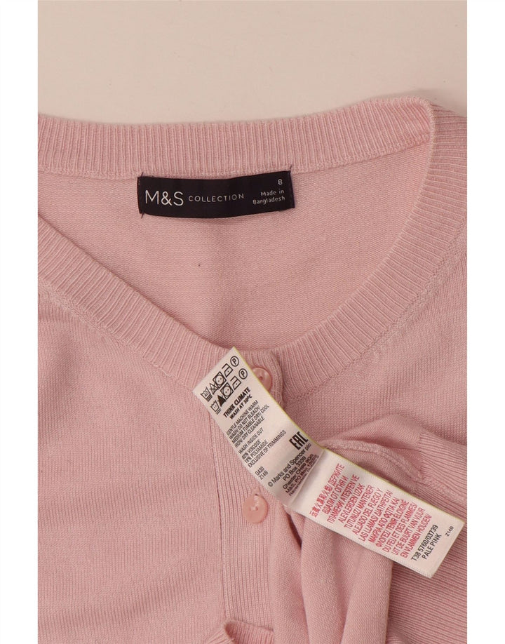 Женский свитер-кардиган MARKS & SPENCER UK 8, маленький, розовый, вискоза