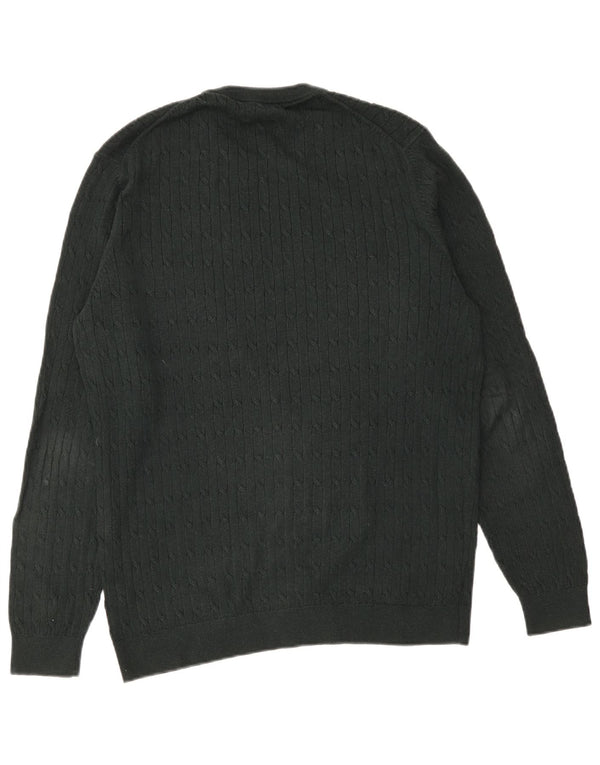 Мужской джемпер с круглым вырезом Massimo Dutti XL, зеленый хлопок