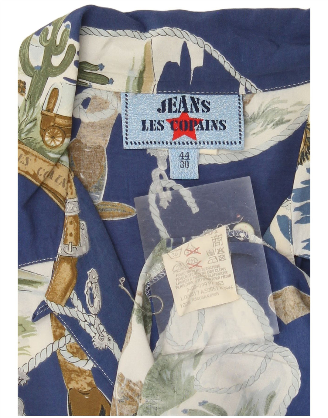 LES COPAINS Женское платье-рубашка с абстрактным узором IT 44 Средний синий