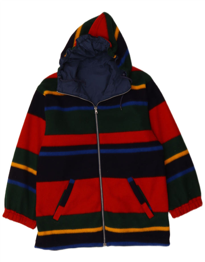 ВИНТАЖНАЯ женская двусторонняя куртка оверсайз с капюшоном UK 12, средний темно-синий цвет