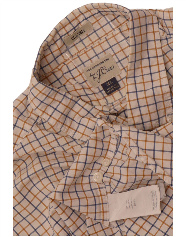 Мужская рубашка классического кроя J. Crew XL, хлопковая белая клетка в клетку