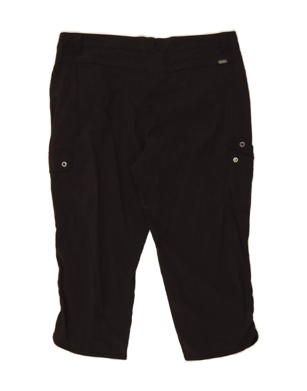 EDDIE BAUER Womens Cargo Bermuda Shorts US 14 XL W37  Black Nylon