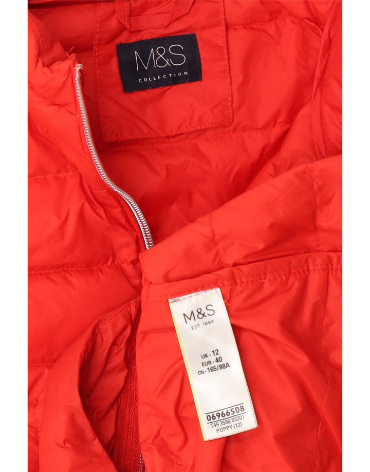 Женский утепленный жилет с капюшоном Marks & Spencer UK 12, средний красный полиамид