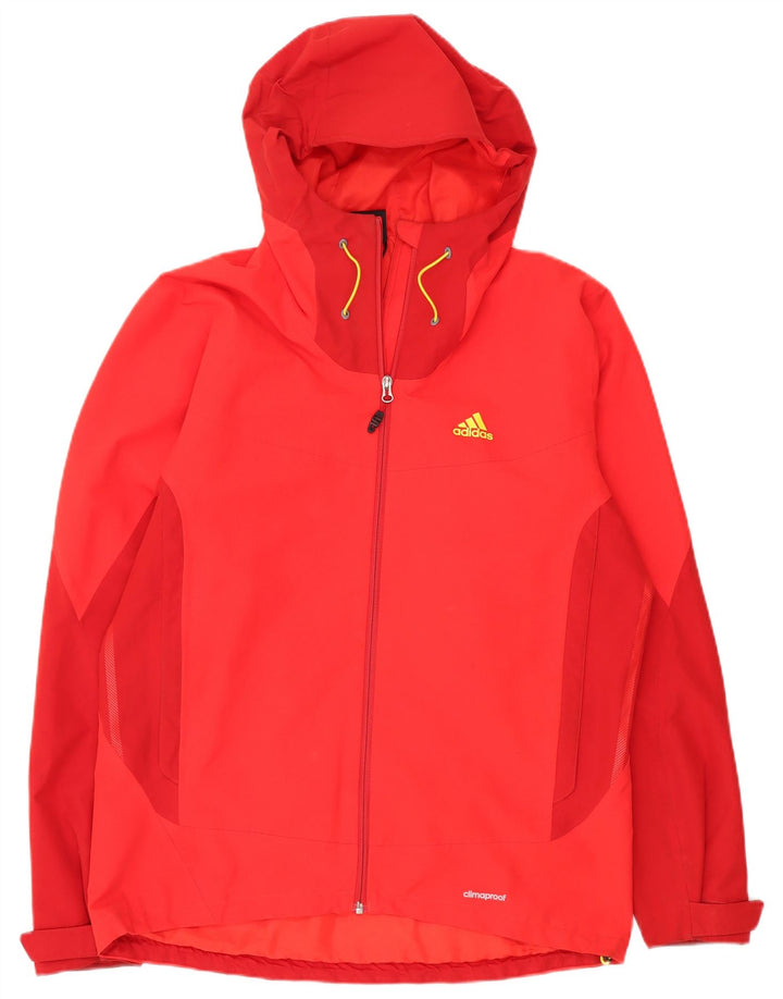 Мужская дождевик Adidas с капюшоном UK 42/44, большой красный полиэстер с цветными блоками