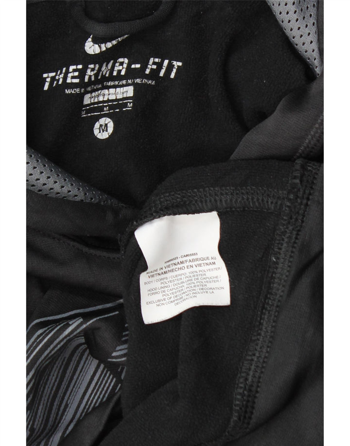 Мужской джемпер с капюшоном с рисунком Nike Therma-Fit, средний темно-синий, полиэстер