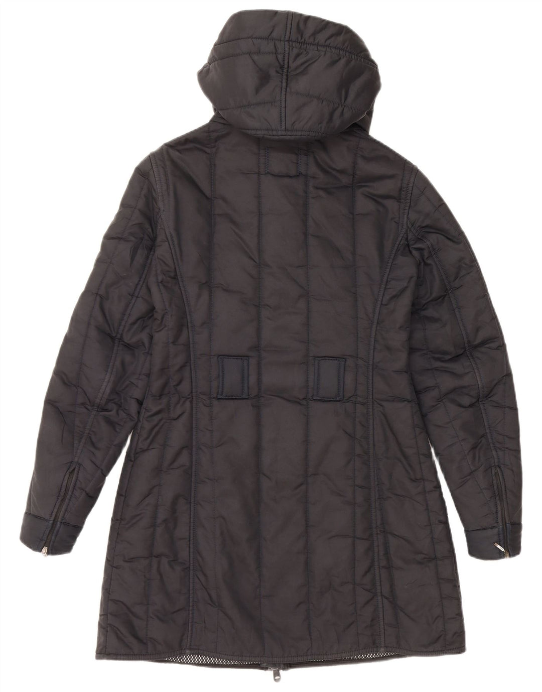 REFRIGIWEAR Женское стеганое пальто с капюшоном UK 14 Средний Темно-Синий Полиамид