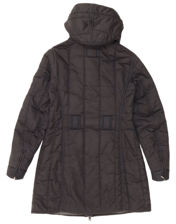 REFRIGIWEAR Женское стеганое пальто с капюшоном UK 14 Средний Темно-Синий Полиамид