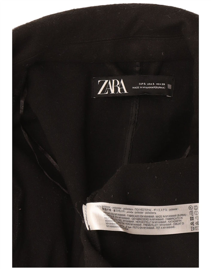 Женский открытый пиджак большого размера Zara UK 10, маленький черный полиэстер