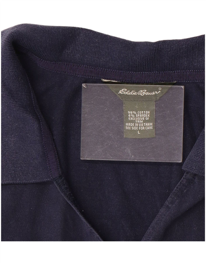 Женская блузка без рукавов Eddie Bauer, топ UK 14, большой темно-синий хлопок