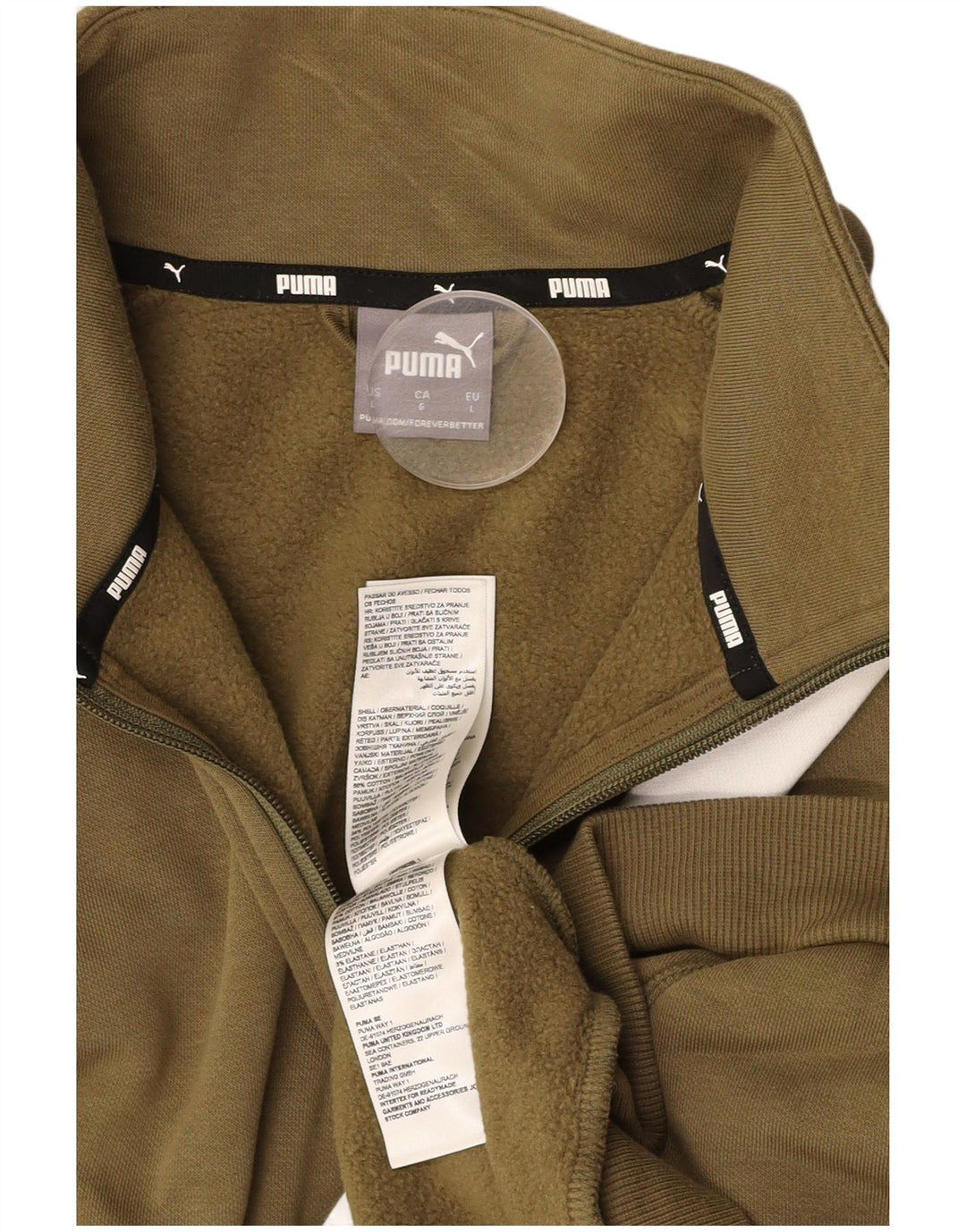 Мужской спортивный костюм PUMA, большая куртка из хлопка с цветными блоками цвета хаки
