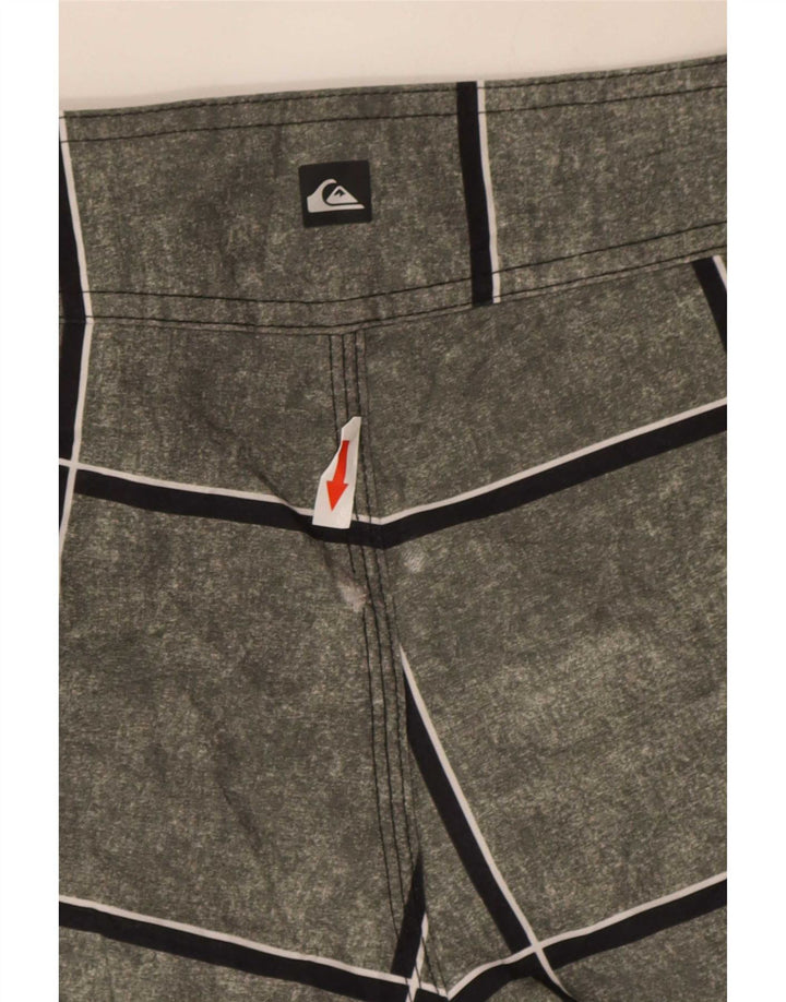 Мужские шорты для плавания Quiksilver, маленькие серые в клетку, полиакрил