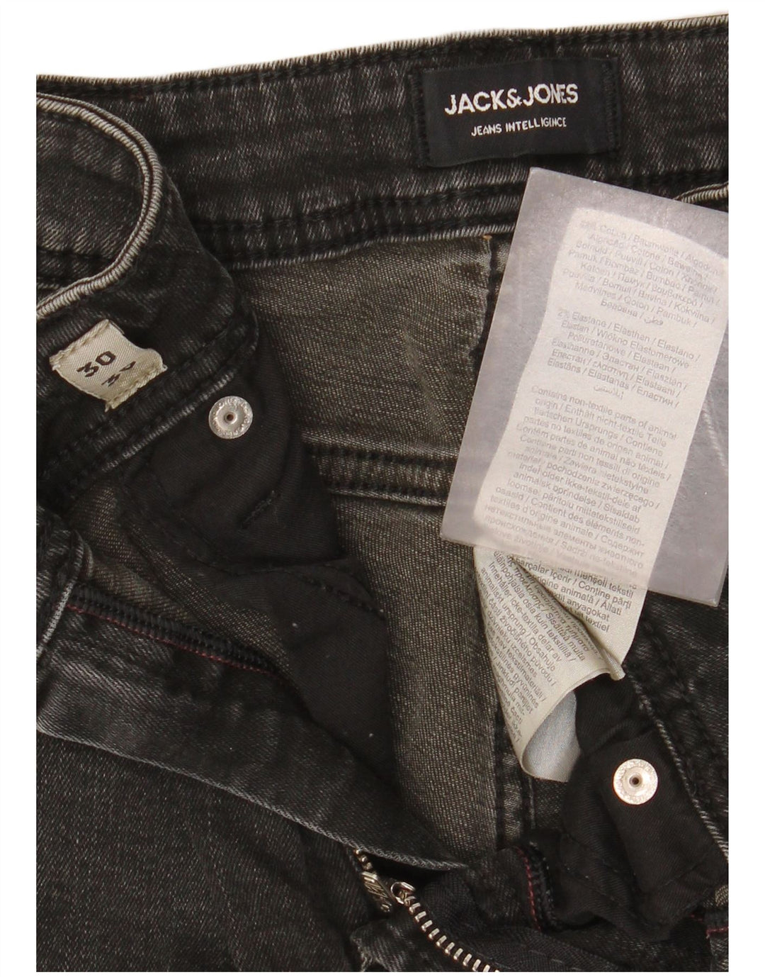 Мужские узкие джинсы Jack & Jones W30 L30, серый хлопок