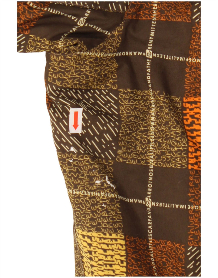 Billabong Женская ветровка с капюшоном, размер 3, маленькая коричневая клетка