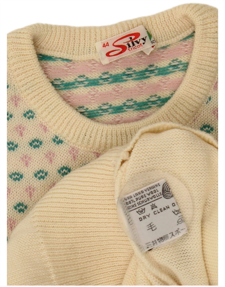 Женский джемпер с круглым вырезом Silvy IT 44, средний бежевый, шерсть Fair Isle