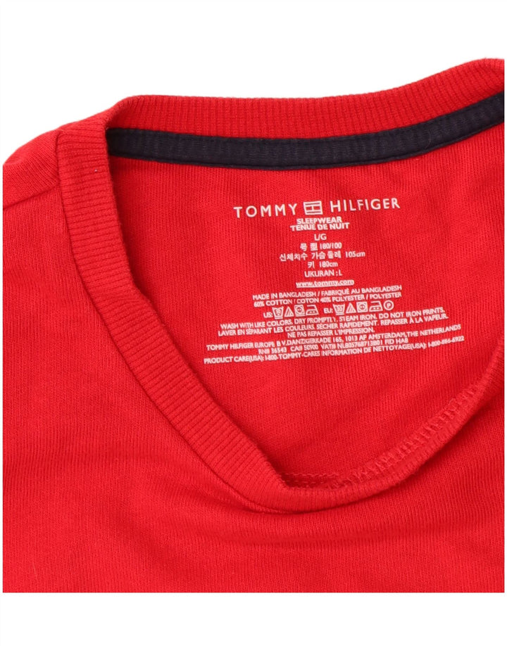 TOMMY HILFIGER Мужской свитшот с рисунком, большой красный хлопковый джемпер