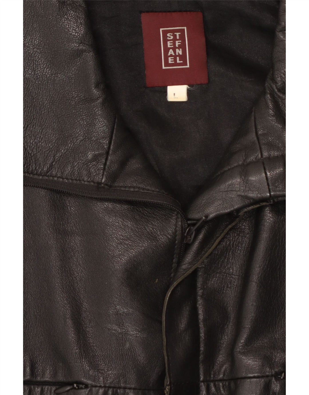 STEFANEL Мужская кожаная куртка UK 40, большая черная кожа