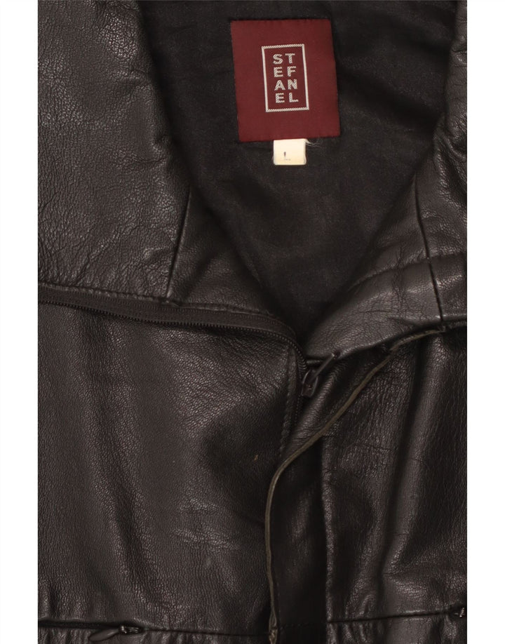 STEFANEL Мужская кожаная куртка UK 40, большая черная кожа
