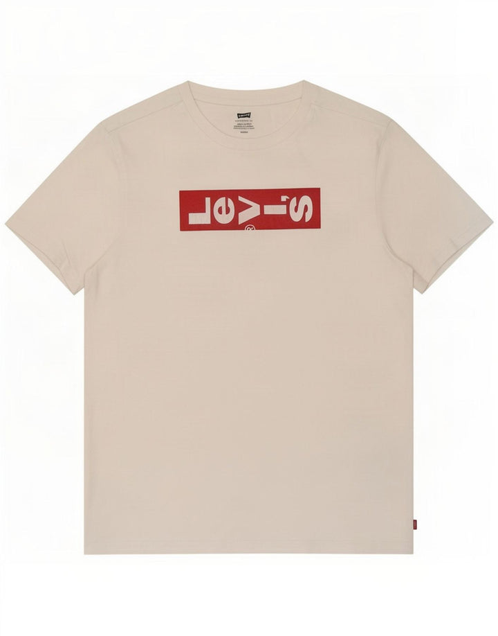 Мужская футболка с рисунком Levi's, маленький белый хлопок