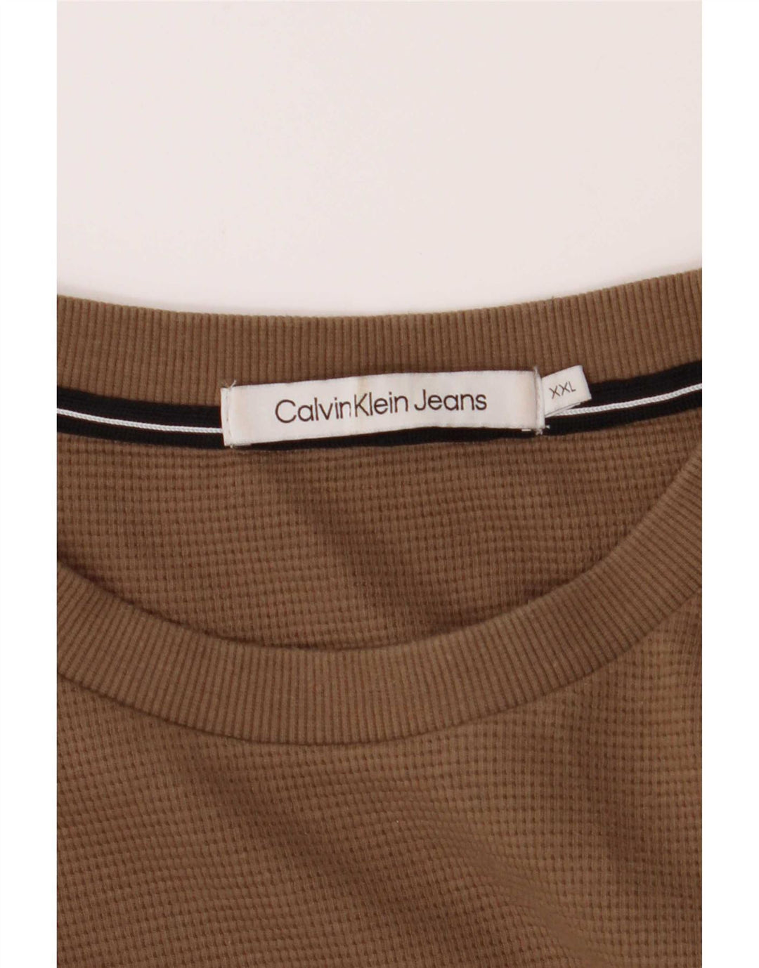 Мужской топ Calvin Klein с длинным рукавом 2XL, коричневый хлопок
