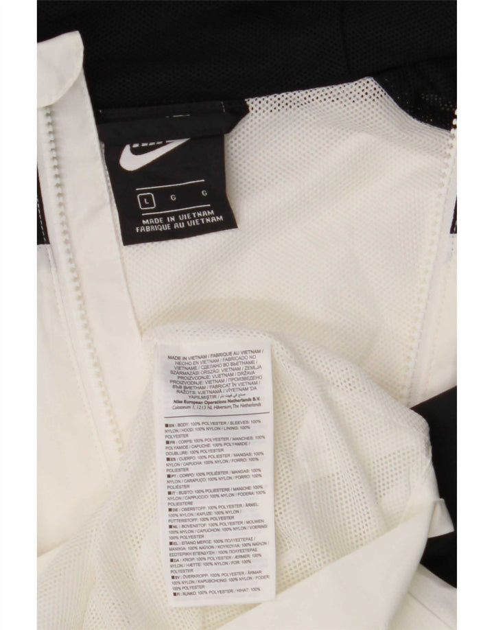 Мужская спортивная куртка с капюшоном Nike, большая белая полиэстер с цветными блоками