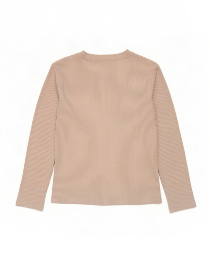 Женский топ Zara с длинным рукавом UK 14, средний бежевый, полиэстер