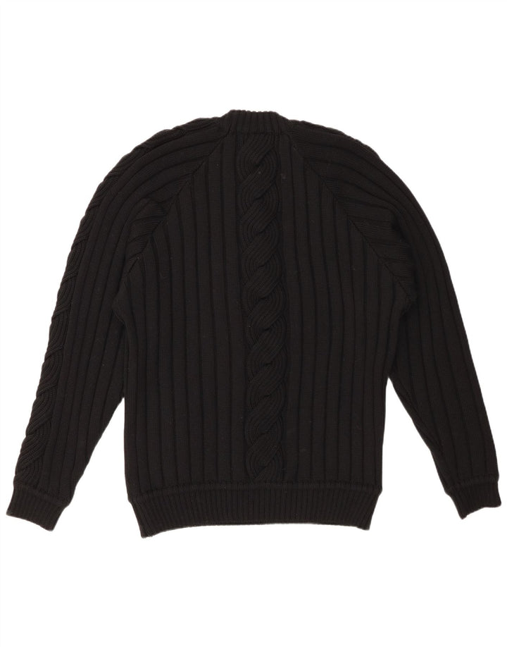 ВИНТАЖНЫЙ женский джемпер с круглым вырезом, Великобритания 20 2XL, черный